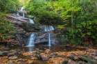 USA, North Carolina, Pisgah National Forest. Landscape with Setrock Creek Falls. Art Print